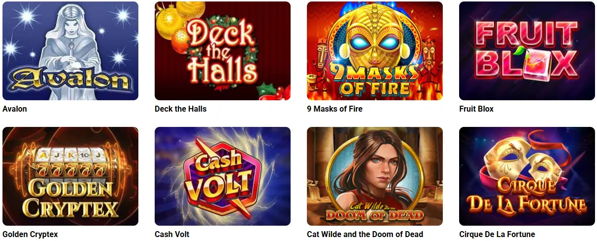 Liste de tous les jeux de machines sur Europe Fortune Casino